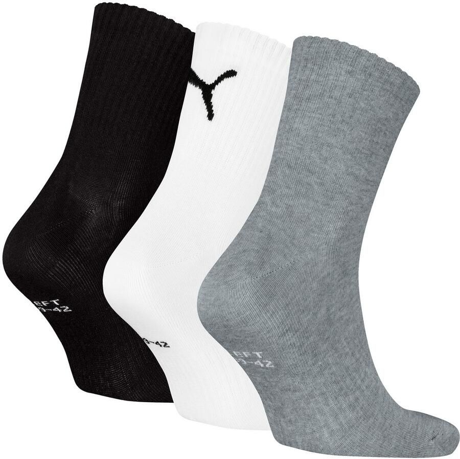 PUMA Sokken met meerdere logo's (3 paar Set van 3)
