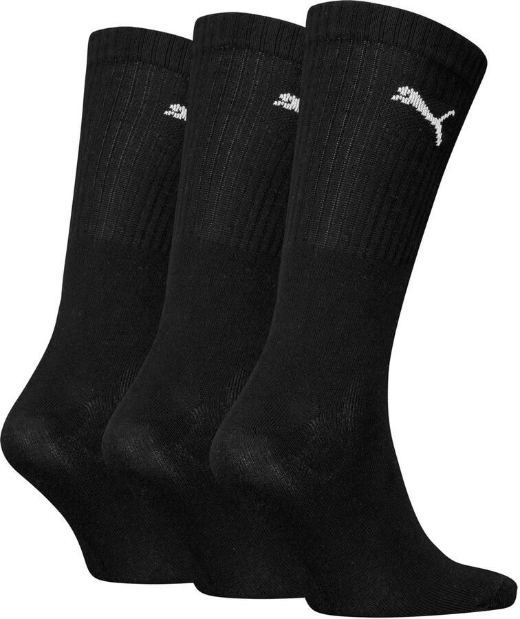 Puma 3 PACK Regular Cushioned Crew Socks Unisex Sokken zwart Maat 35-38 Kleding