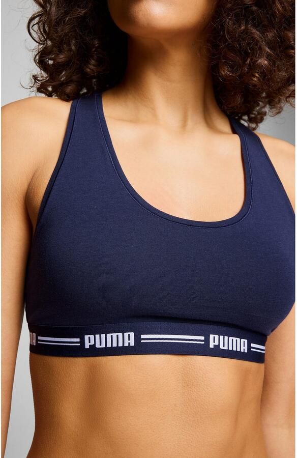 PUMA Sportbustier WO RACER BACK TOP 1P HANG Racerback-rug logo-onderborstband zonder beugel elastisch - Foto 3
