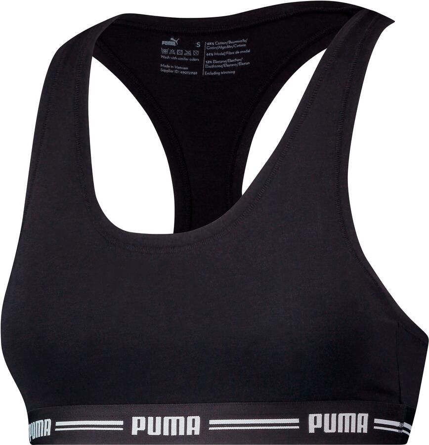 PUMA Sportbustier WOMEN RACER BACK TOP 1P HANG Racerback-rug logo-onderborstband zonder beugel elastisch - Foto 2