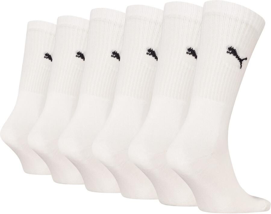 PUMA Sportsokken UNISEX CREW SOCK 6P ECOM Cat-logo frotté-zool ribgebord (6 paar)