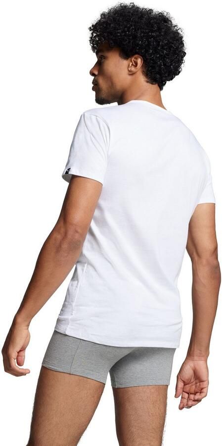PUMA T-shirt BASIC 2P V-NECK TEE V-hals korte mouw elastisch katoen (Set van 2) - Foto 6
