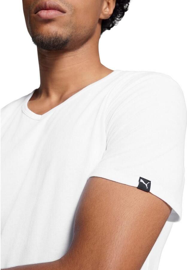 PUMA T-shirt BASIC 2P V-NECK TEE V-hals korte mouw elastisch katoen (Set van 2) - Foto 4