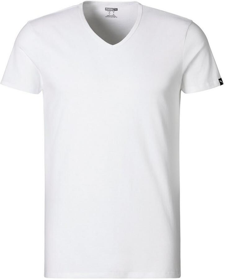 PUMA T-shirt BASIC 2P V-NECK TEE V-hals korte mouw elastisch katoen (Set van 2) - Foto 2