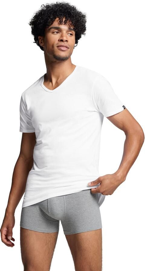 PUMA T-shirt BASIC 2P V-NECK TEE V-hals korte mouw elastisch katoen (Set van 2) - Foto 5