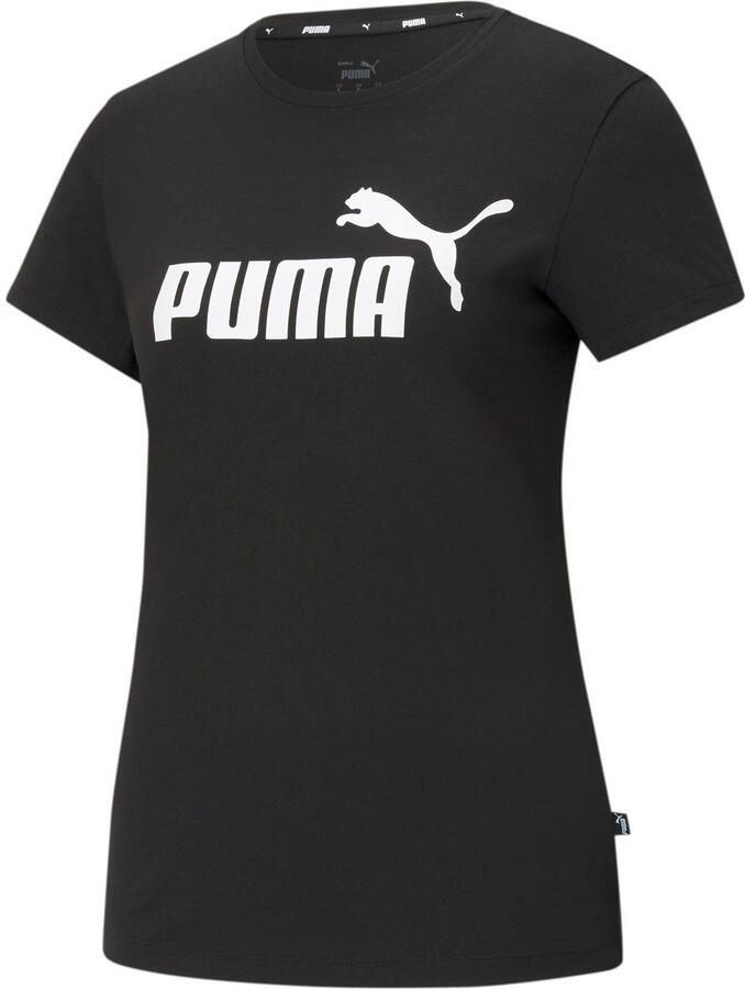 Puma Slim Fit Logo Print T-Shirt Zwart Dames