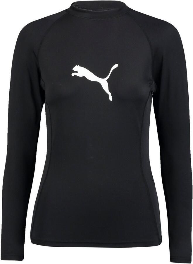 PUMA Zwemshirt SWIM WOMEN LONG SLEEVE RASH GUARD Logoprint lange mouwen functionele pasvorm