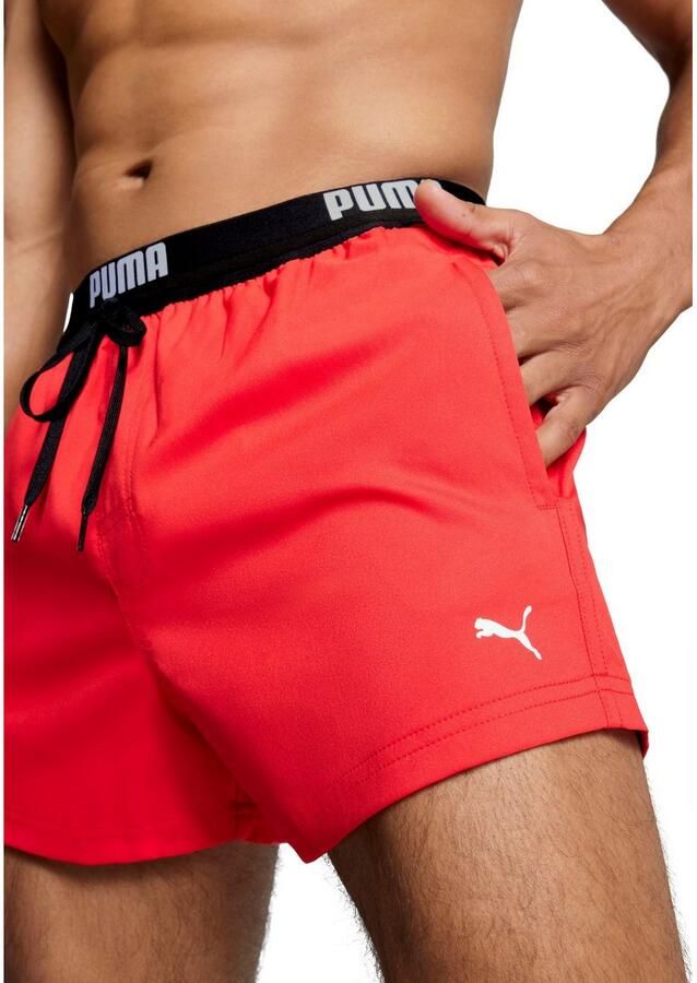 PUMA Zwemshort SWIM MEN LOGO SHORT LENGTH SWIM SHORTS Zijzakken achterzak met ritssluiting trekkoord - Foto 4