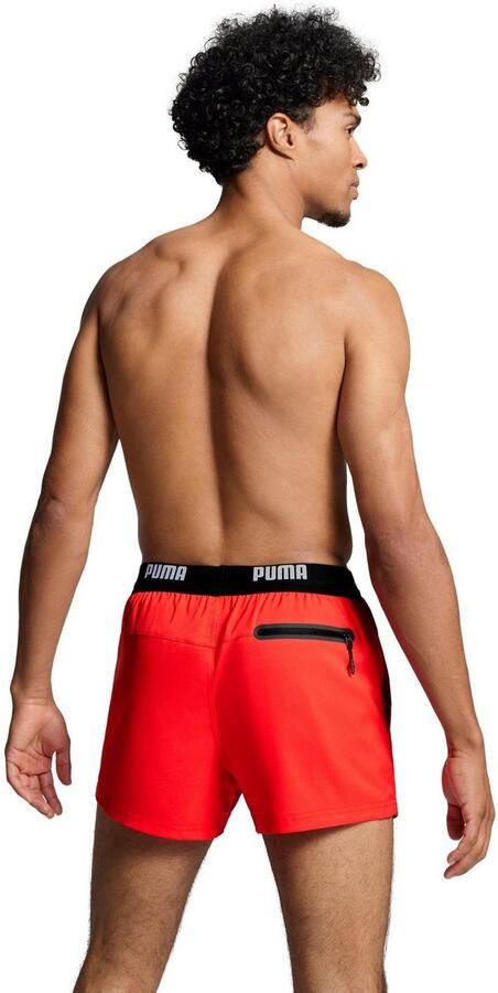 PUMA Zwemshort SWIM MEN LOGO SHORT LENGTH SWIM SHORTS Zijzakken achterzak met ritssluiting trekkoord - Foto 5