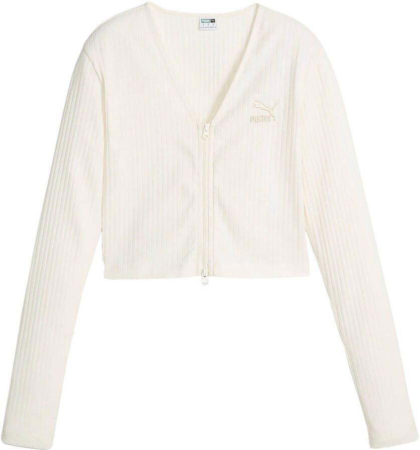 PUMA Shirt met lange mouwen CLASSICS RIBBED LONG SLEEVE V-NECK SHIRT