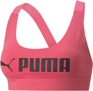 Puma fit medium-impact sportbh roze zwart dames