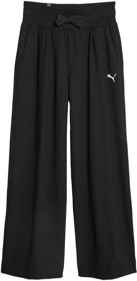 Puma Zwarte sweatpants met rechte pijpen en geborduurd logo Black Dames
