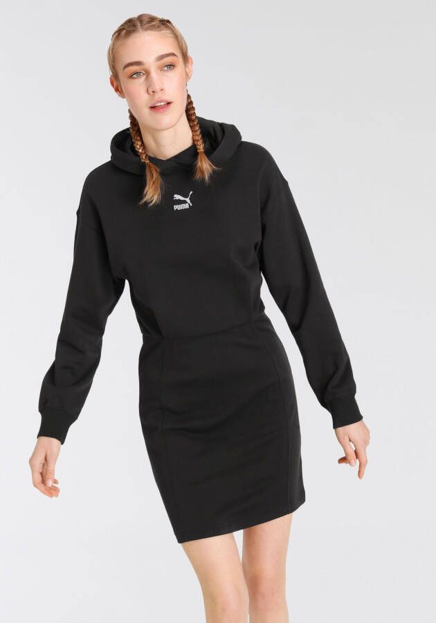Puma Sweatjurk met labelstitching model 'Classics Hooded Dress'