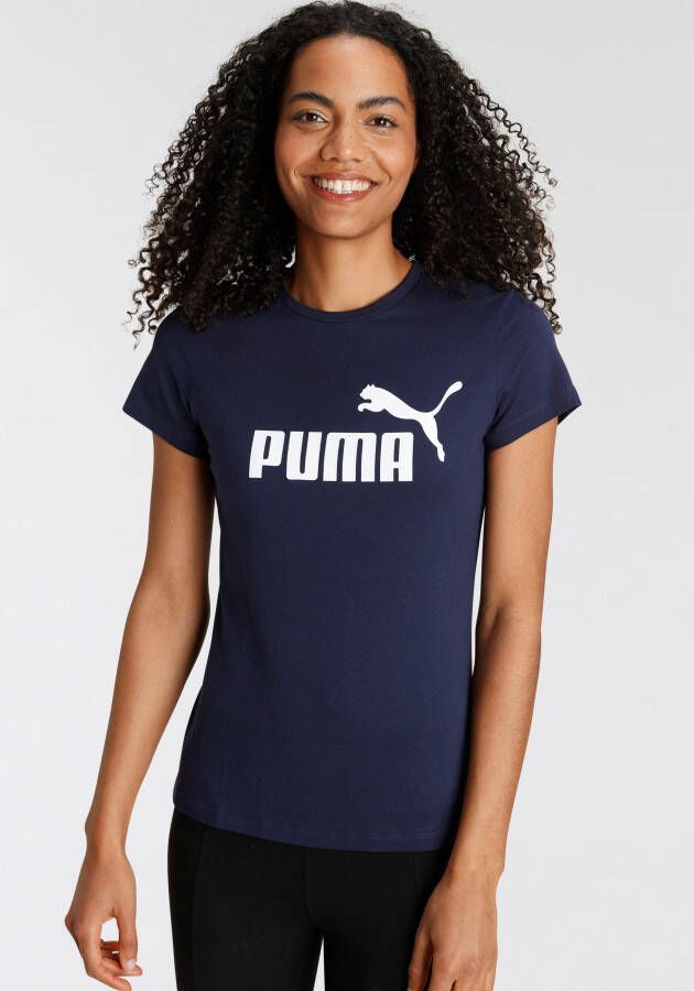 Puma Blauw T-shirt met bedrukt logo Blauw Dames