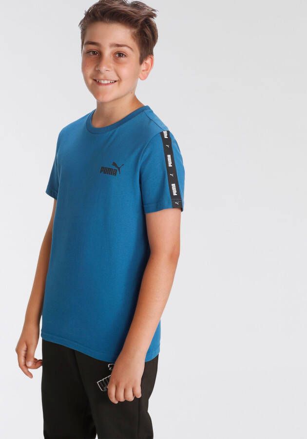 Puma essentials+ tape shirt blauw kinderen