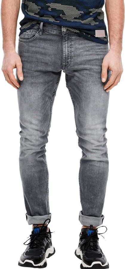 Q S designed by 5-pocket jeans met lichte used-effecten