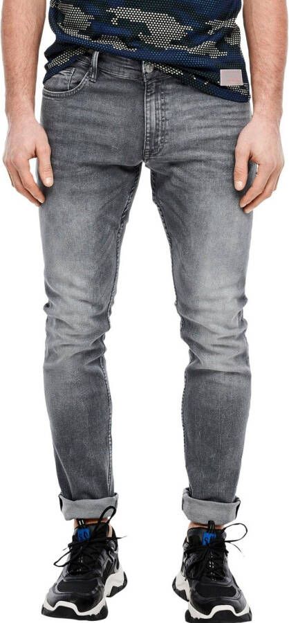 Q S designed by 5-pocket jeans met lichte used-effecten