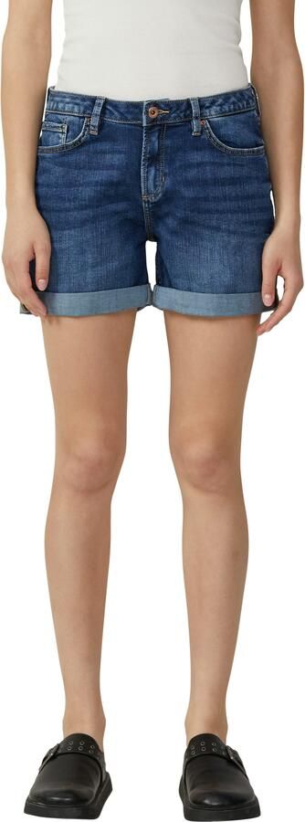 Q S by s.Oliver denim slim regular waist denim short dark blue denim - Foto 4