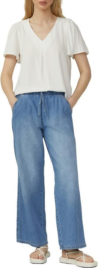 Q S designed by Blouse met korte mouwen met v-halslijn en van viscose