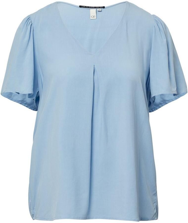 Q S designed by Blouse met korte mouwen met v-halslijn en van viscose