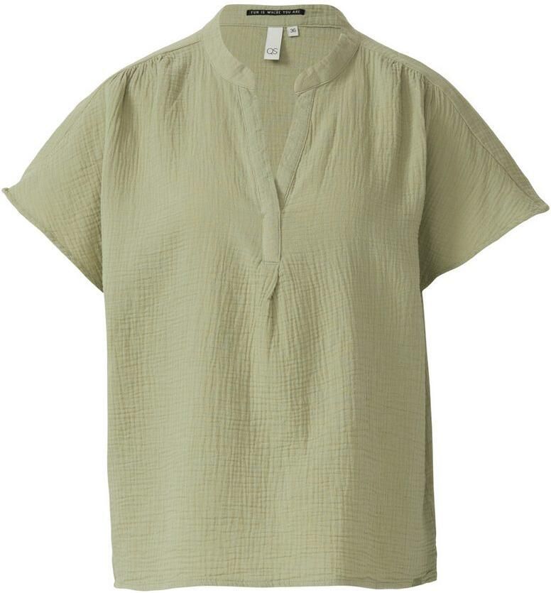 Q S designed by Blouse met korte mouwen van mousseline