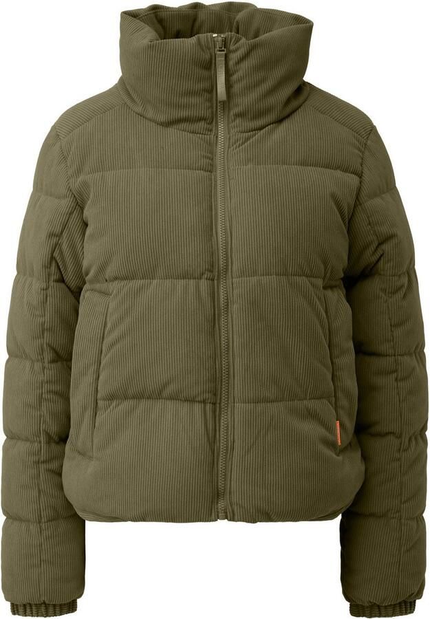 Q S designed by Gewatteerde jas kort van corduroy en met opstaande kraag
