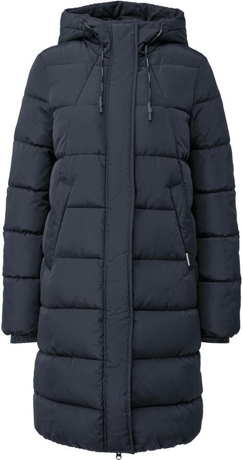 Q S designed by Gewatteerde jas lang met capuchon