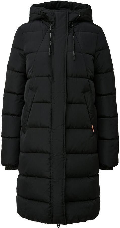 Q S designed by Gewatteerde jas lang met capuchon