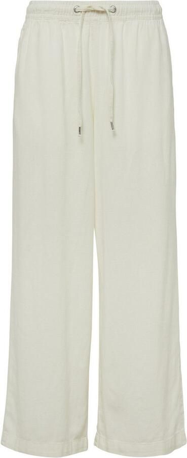 Q S by s.Oliver linnen wide leg regular waist casual broek wit