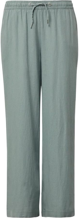 Q S by s.Oliver linnen wide leg regular waist casual broek petrol