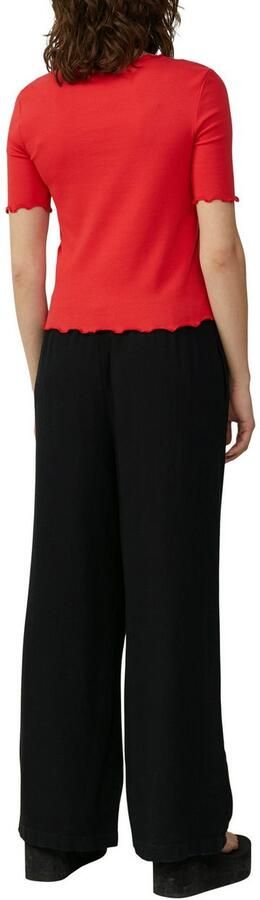 Q S by s.Oliver linnen wide leg regular waist casual broek zwart - Foto 2