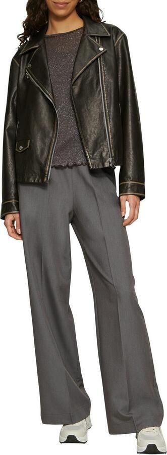 QS Shirt met lange mouwen van viscosemix met geschulpte zoom - Foto 3