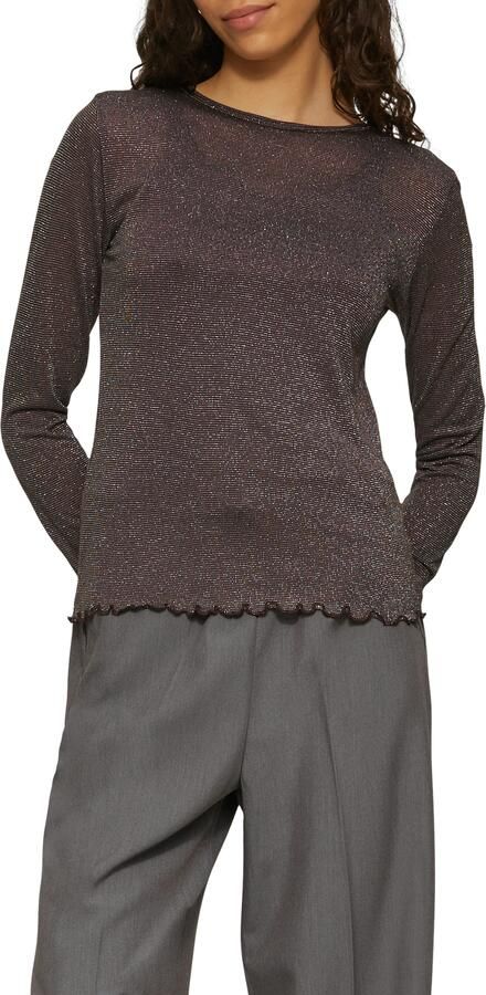 QS Shirt met lange mouwen van viscosemix met geschulpte zoom - Foto 2