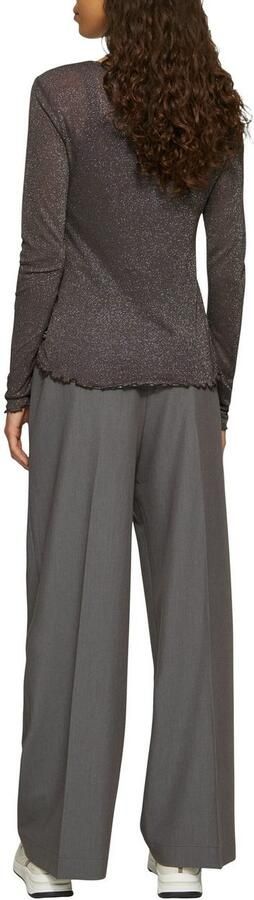 QS Shirt met lange mouwen van viscosemix met geschulpte zoom - Foto 4