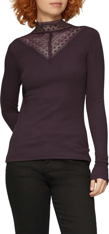 Q S designed by Shirt met lange mouwen met inzet bovenaan - Foto 4