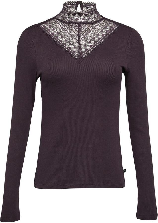 Q S designed by Shirt met lange mouwen met inzet bovenaan