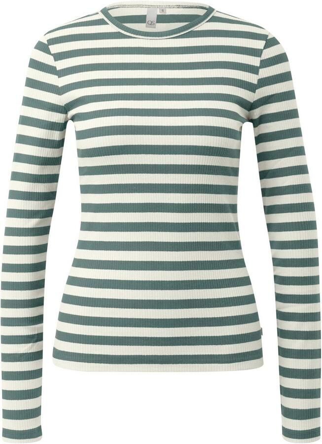 Q S designed by Shirt met lange mouwen Zomershirt gestreept ribstof - Foto 3