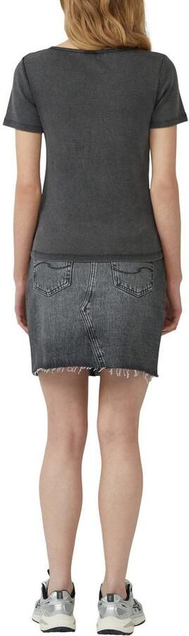 Q S designed by T-shirt in riblook en met splitneck - Foto 2