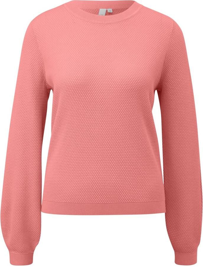 Q S designed by Trui met ronde hals in tricot-look