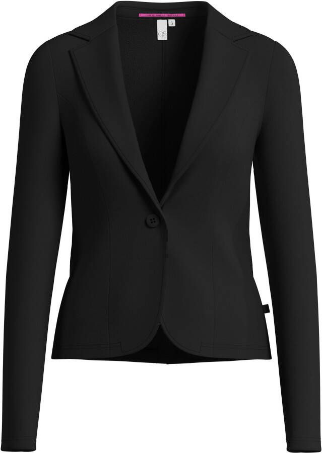 Q S by s.Oliver tricot blazer van katoen zwart