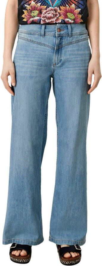 Q S designed by Slim fit wide leg jeans van katoen model 'Catie'