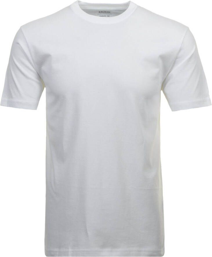 Ragman 2-pack t-shirt wit uni katoen
