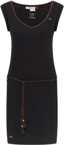 Ragwear Jerseyjurk SLAVKA met contrastkleurige bindstrik met sierkraaltjes (2-delig Met een afneembare riem)
