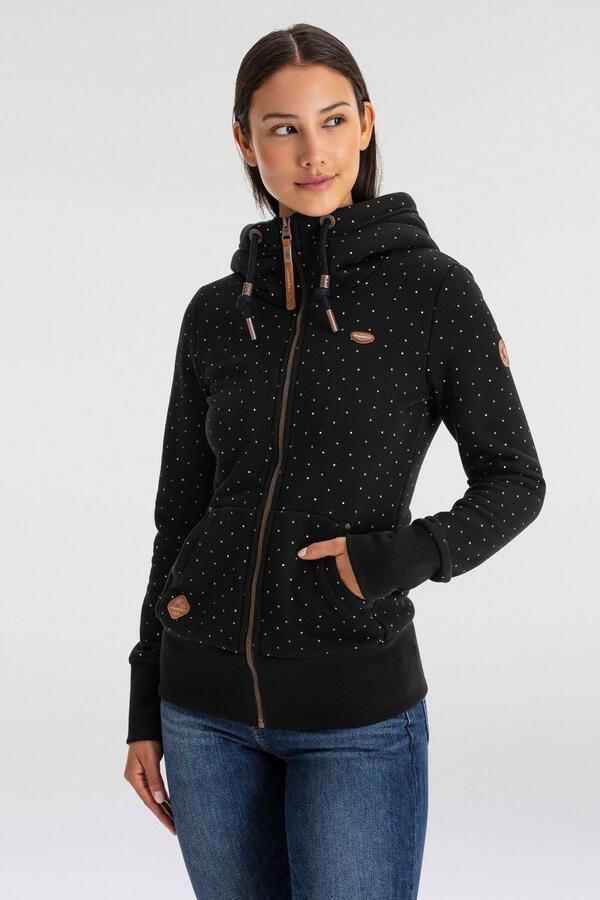 Ragwear Capuchonsweatvest NESKA DOTS MULTICOLOR ZIP O Jack met lange mouwen en veelkleurige all-over stippenprint - Foto 2