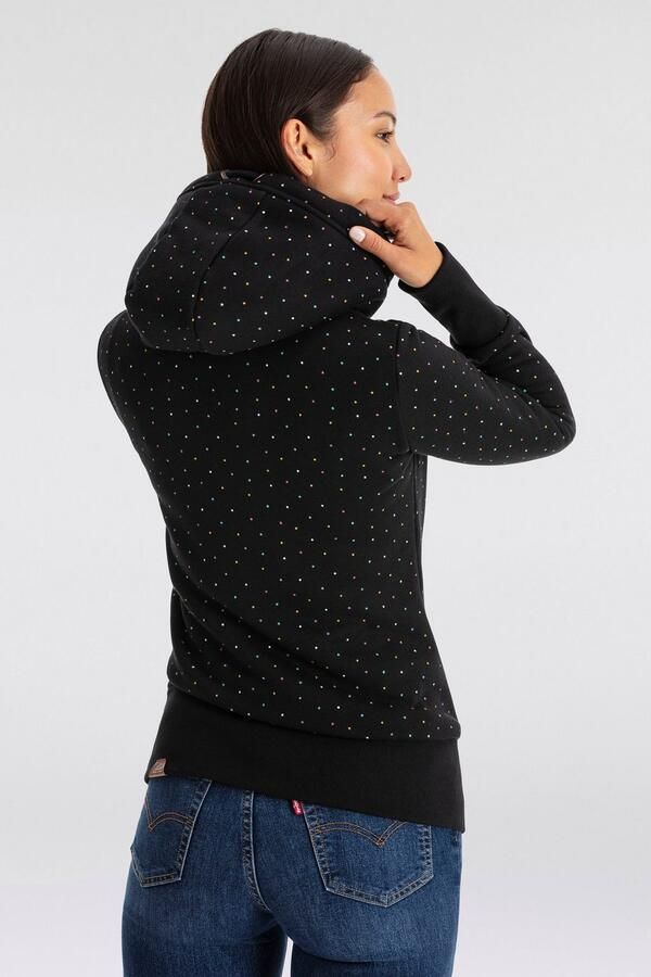 Ragwear Capuchonsweatvest NESKA DOTS MULTICOLOR ZIP O Jack met lange mouwen en veelkleurige all-over stippenprint - Foto 3
