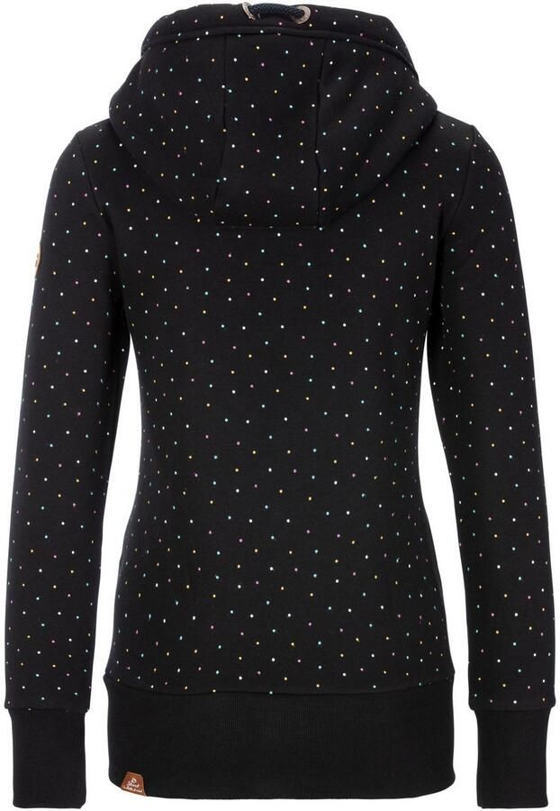 Ragwear Capuchonsweatvest NESKA DOTS MULTICOLOR ZIP O Jack met lange mouwen en veelkleurige all-over stippenprint