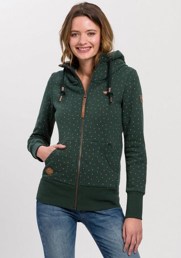 Ragwear Capuchonsweatvest NESKA DOTS MULTICOLOR ZIP O Jack met lange mouwen en veelkleurige all-over stippenprint - Foto 2