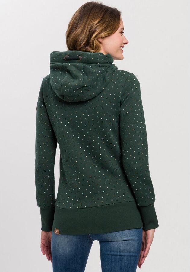 Ragwear Capuchonsweatvest NESKA DOTS MULTICOLOR ZIP O Jack met lange mouwen en veelkleurige all-over stippenprint - Foto 3