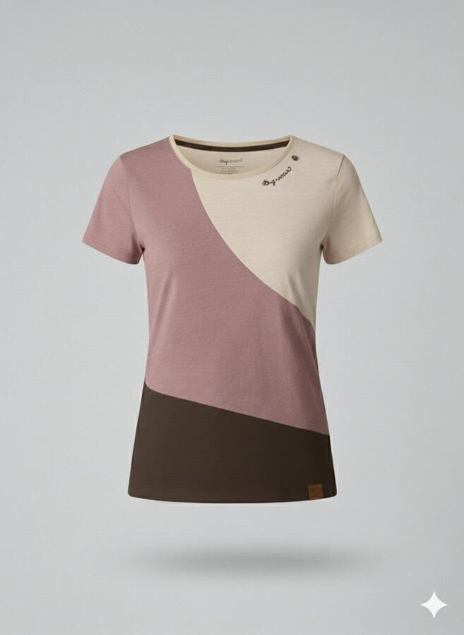 Ragwear Shirt met korte mouwen MINT BLOCK O met logopatches op de zoom en mouw