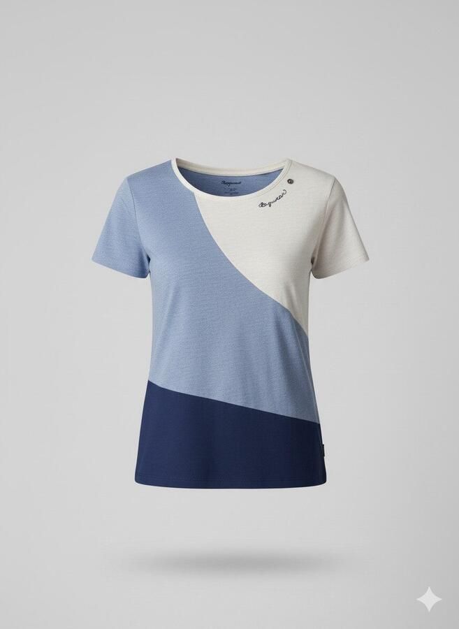 Ragwear Shirt met korte mouwen MINT BLOCK O met logopatches op de zoom en mouw - Foto 2